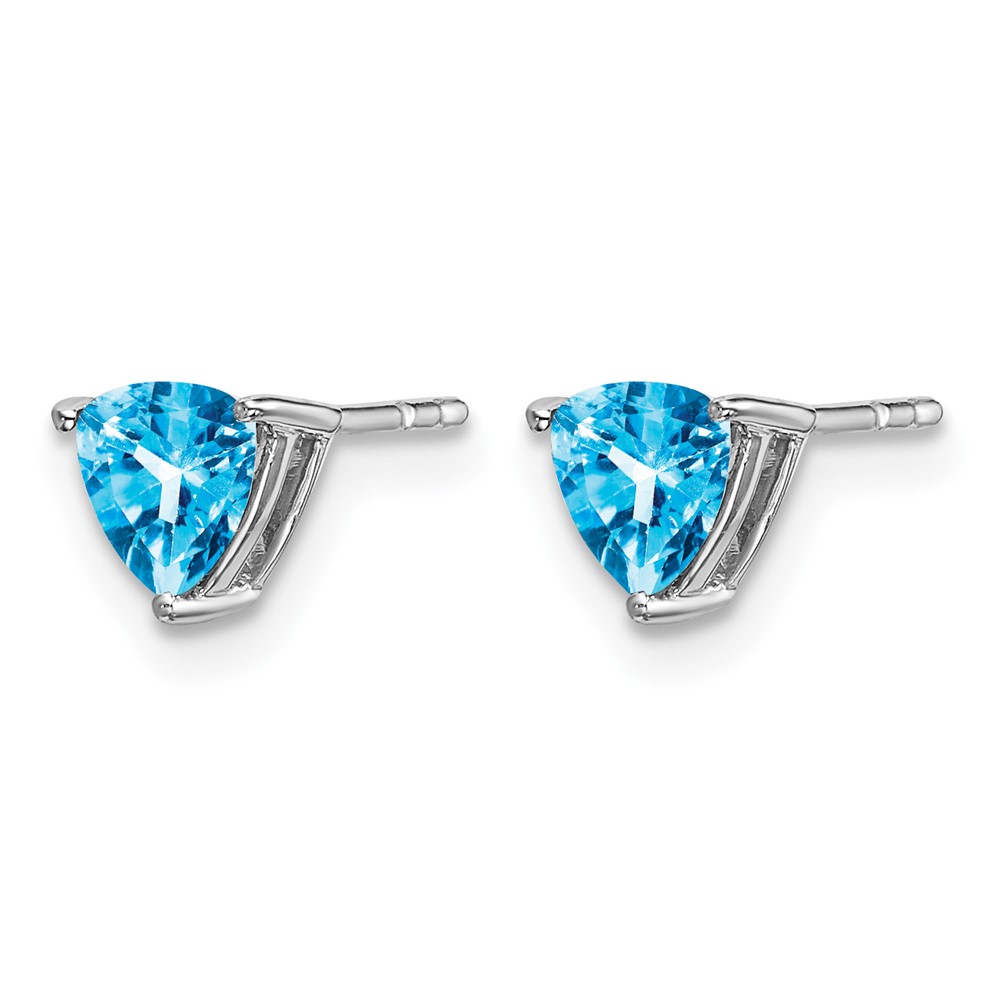 14k White Gold Trillion Blue Topaz Earrings (EM7100-BT-W)