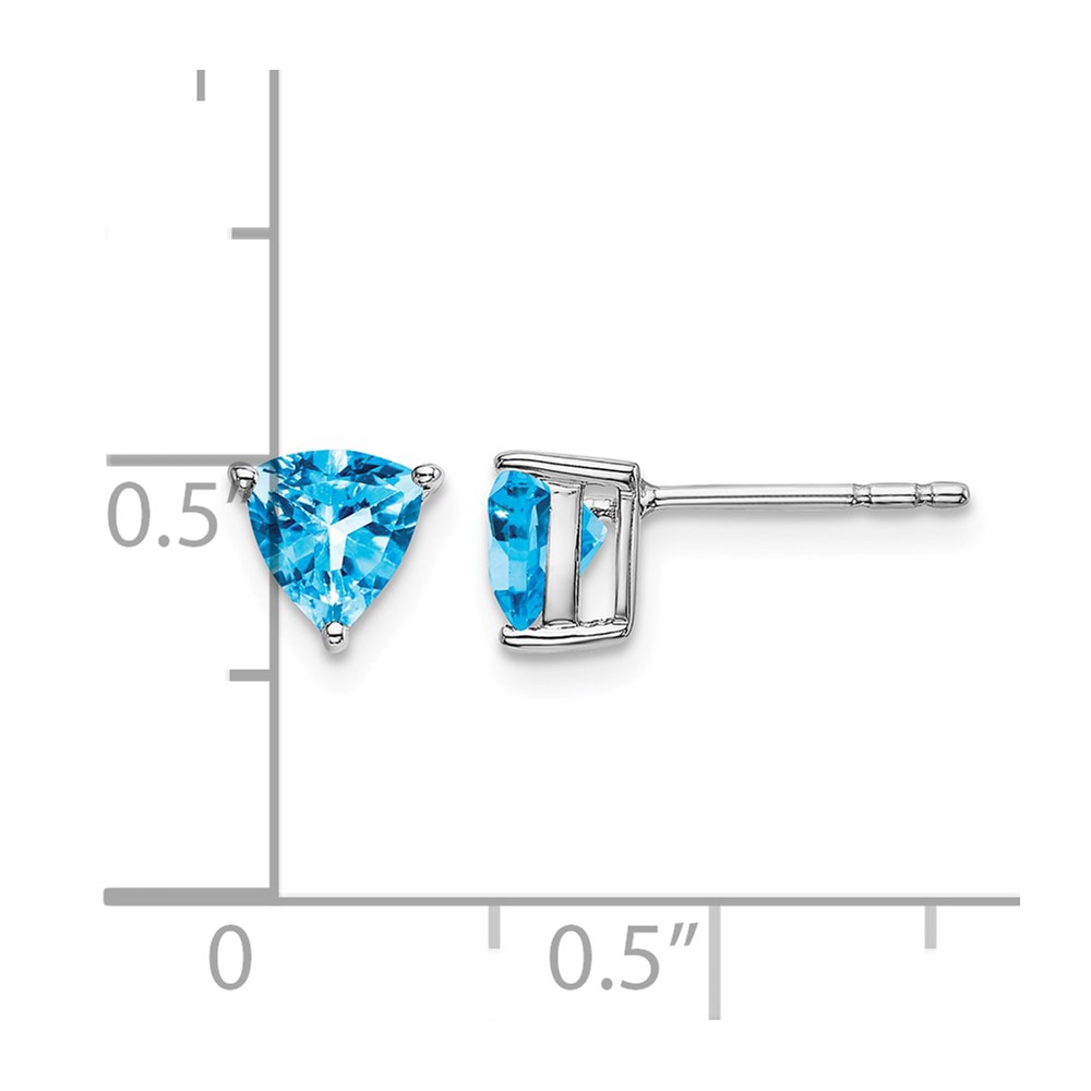 14k White Gold Trillion Blue Topaz Earrings (EM7100-BT-W)