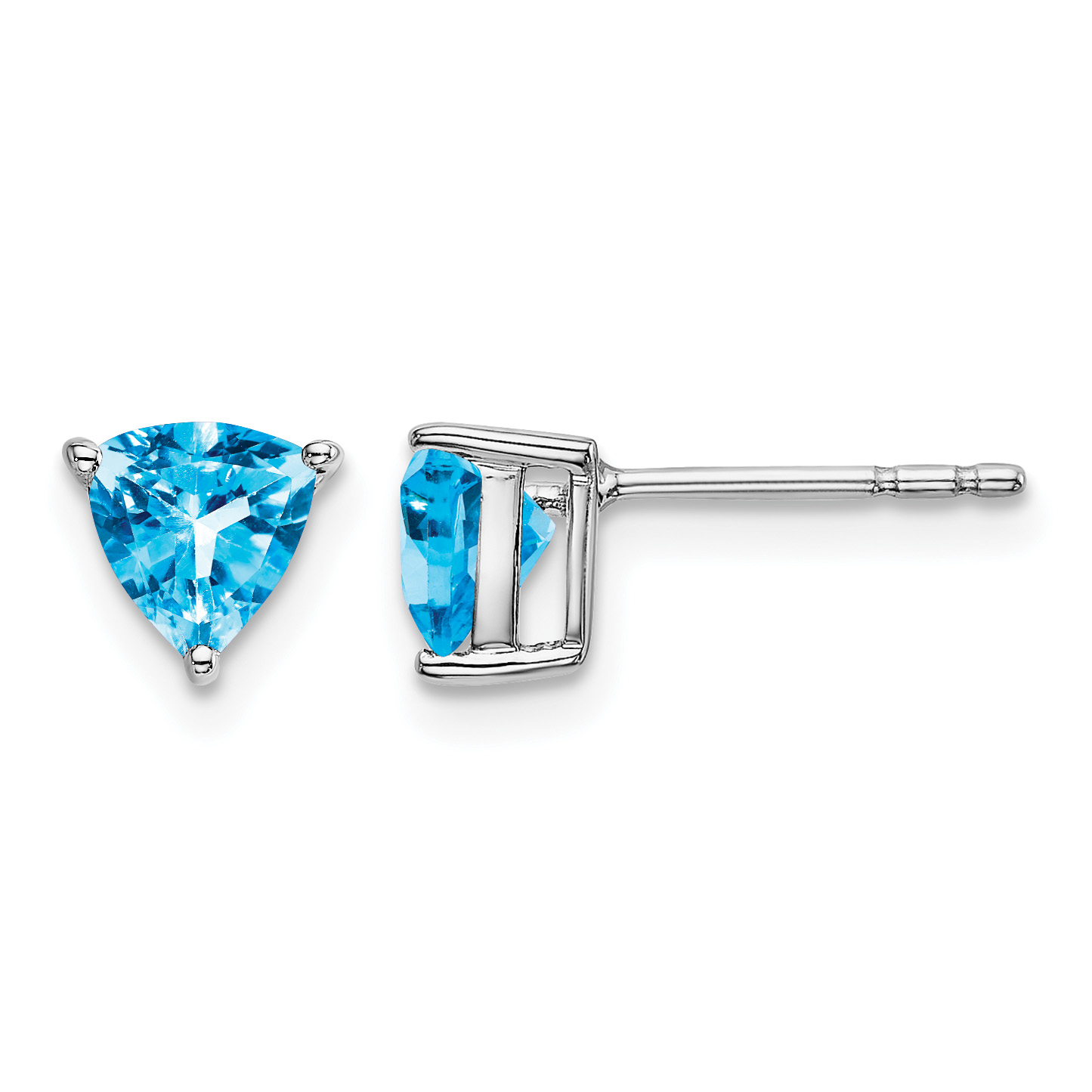14k White Gold Trillion Blue Topaz Earrings (EM7100-BT-W)