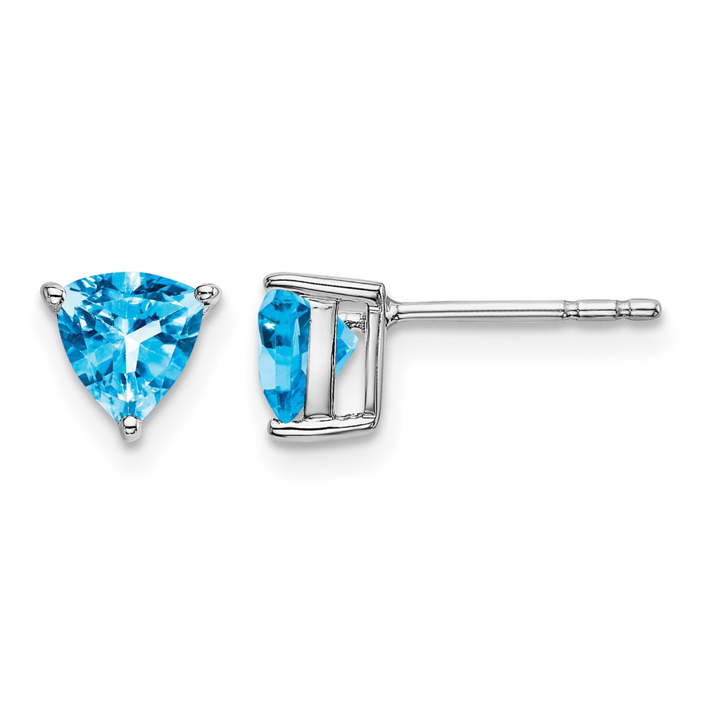 14k White Gold Trillion Blue Topaz Earrings (EM7100-BT-W)