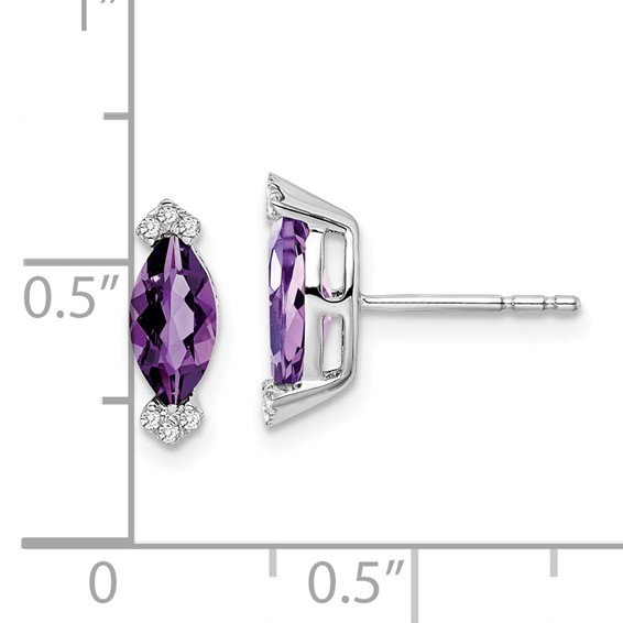 Marquise Gemstone and Diamond Earrings