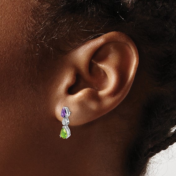 Gemstones and Diamond Earrings