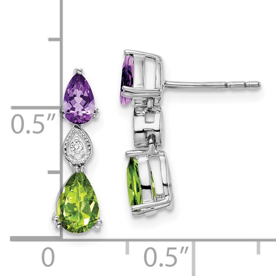 Gemstones and Diamond Earrings