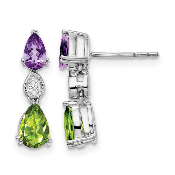 Gemstones and Diamond Earrings