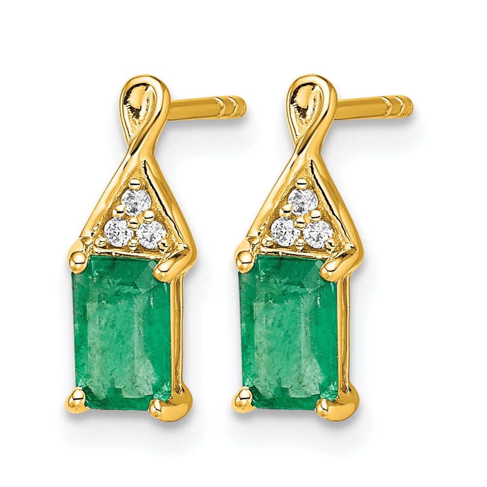14k Emerald and Diamond Earrings (EM7187-EM-004-YA)