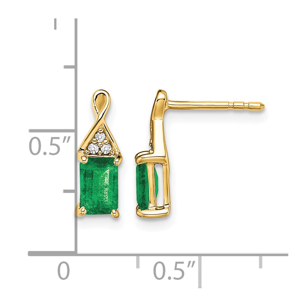 14k Emerald and Diamond Earrings (EM7187-EM-004-YA)