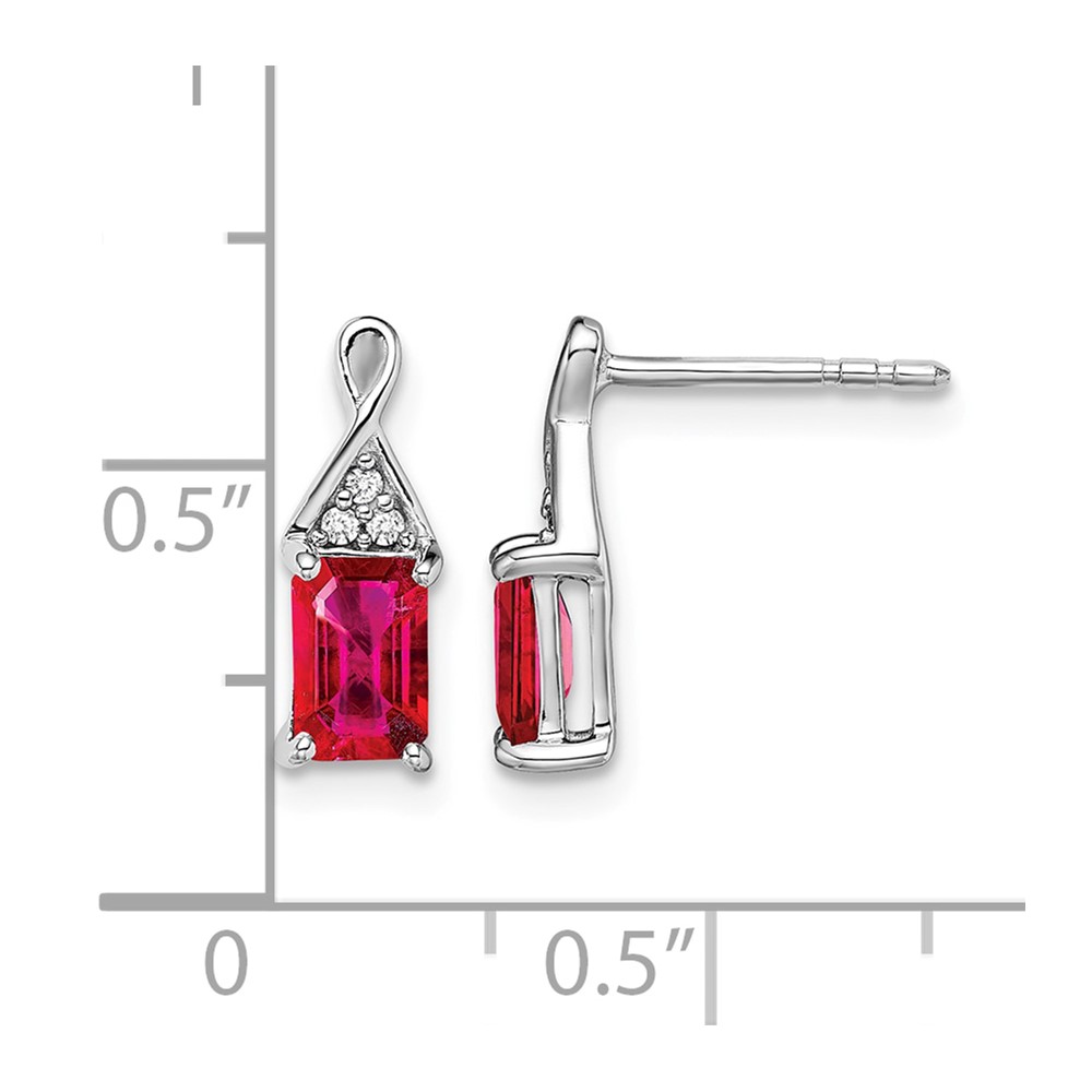 14k White Gold Ruby and Diamond Earrings (EM7187-RU-004-WA)