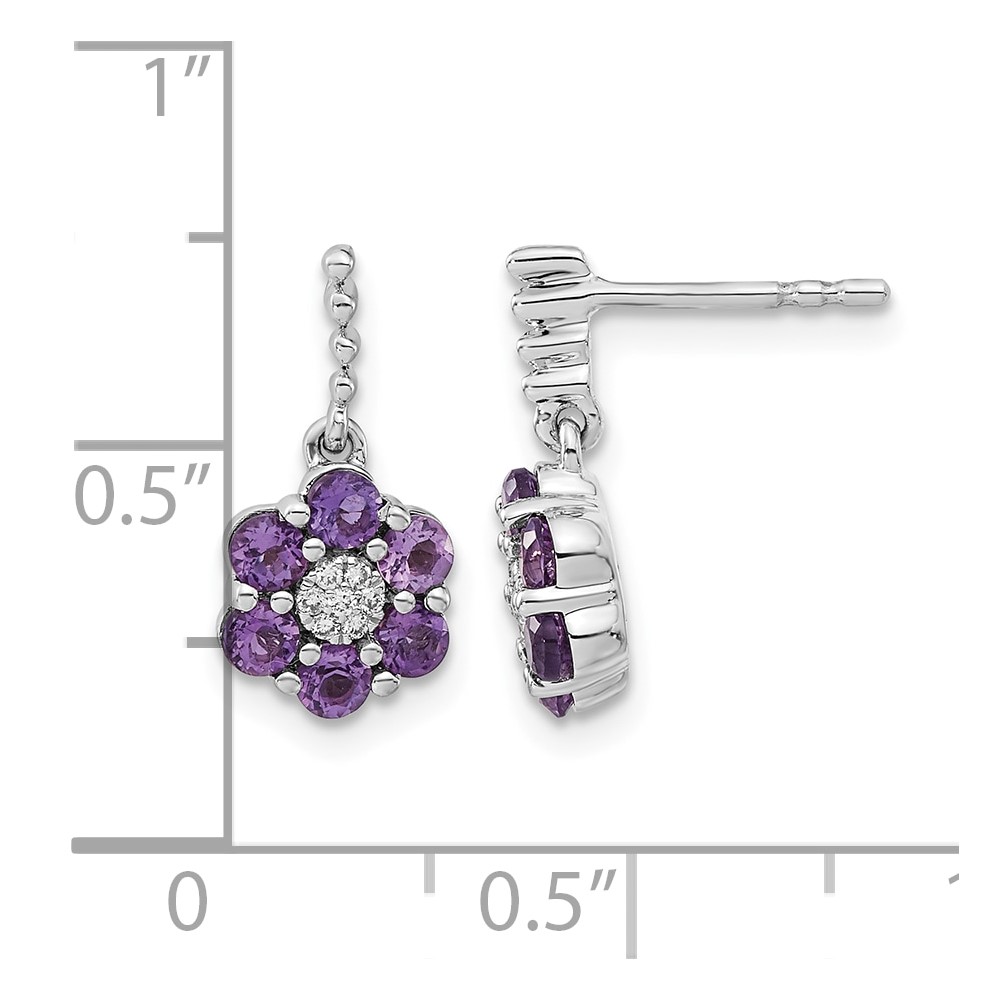 14k White Gold Amethyst and Diamond Earrings (EM7191-AM-004-WA)
