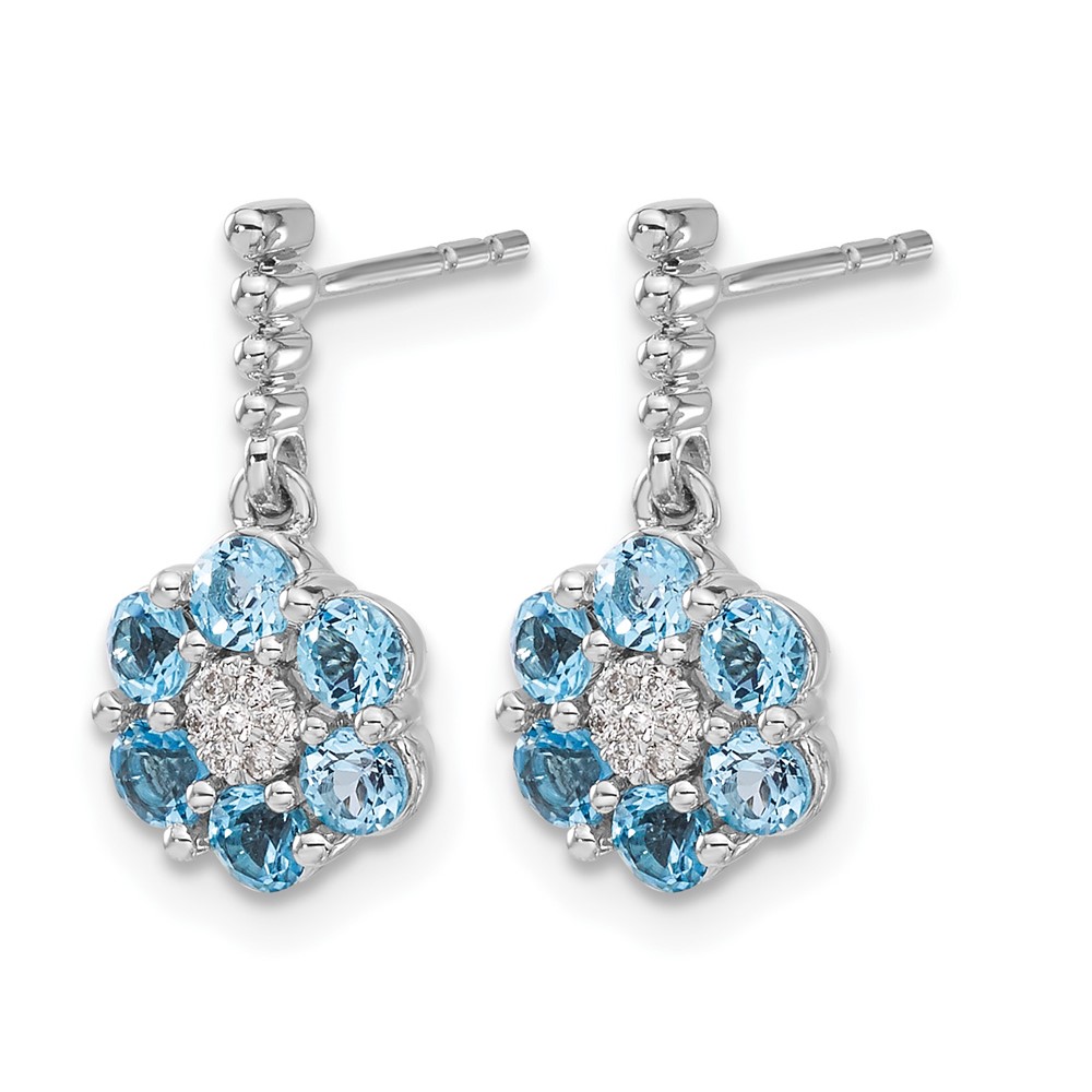 14k White Gold Blue Topaz and Diamond Earrings (EM7191-BT-004-WA)