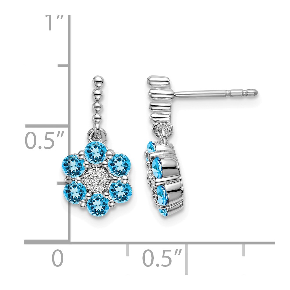 14k White Gold Blue Topaz and Diamond Earrings (EM7191-BT-004-WA)