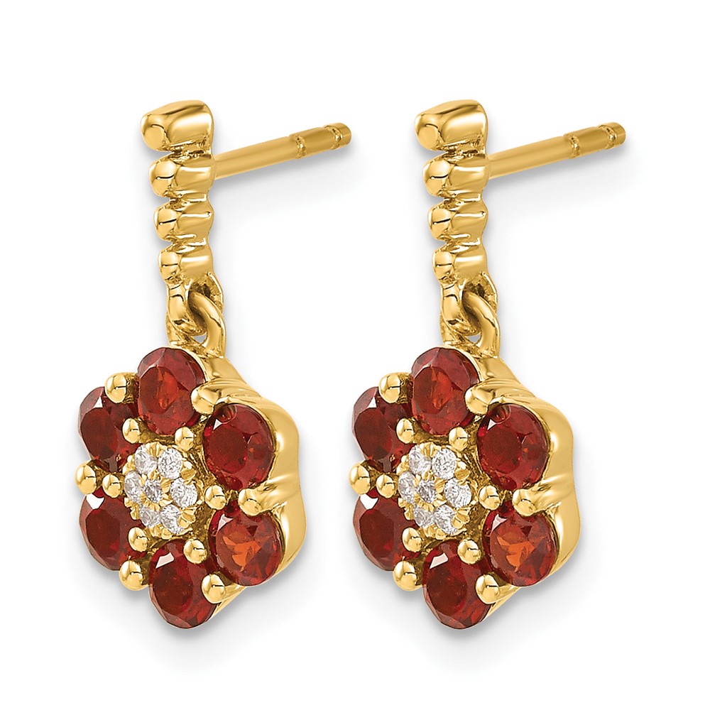 14k Garnet and Diamond Earrings (EM7191-GA-004-YA)