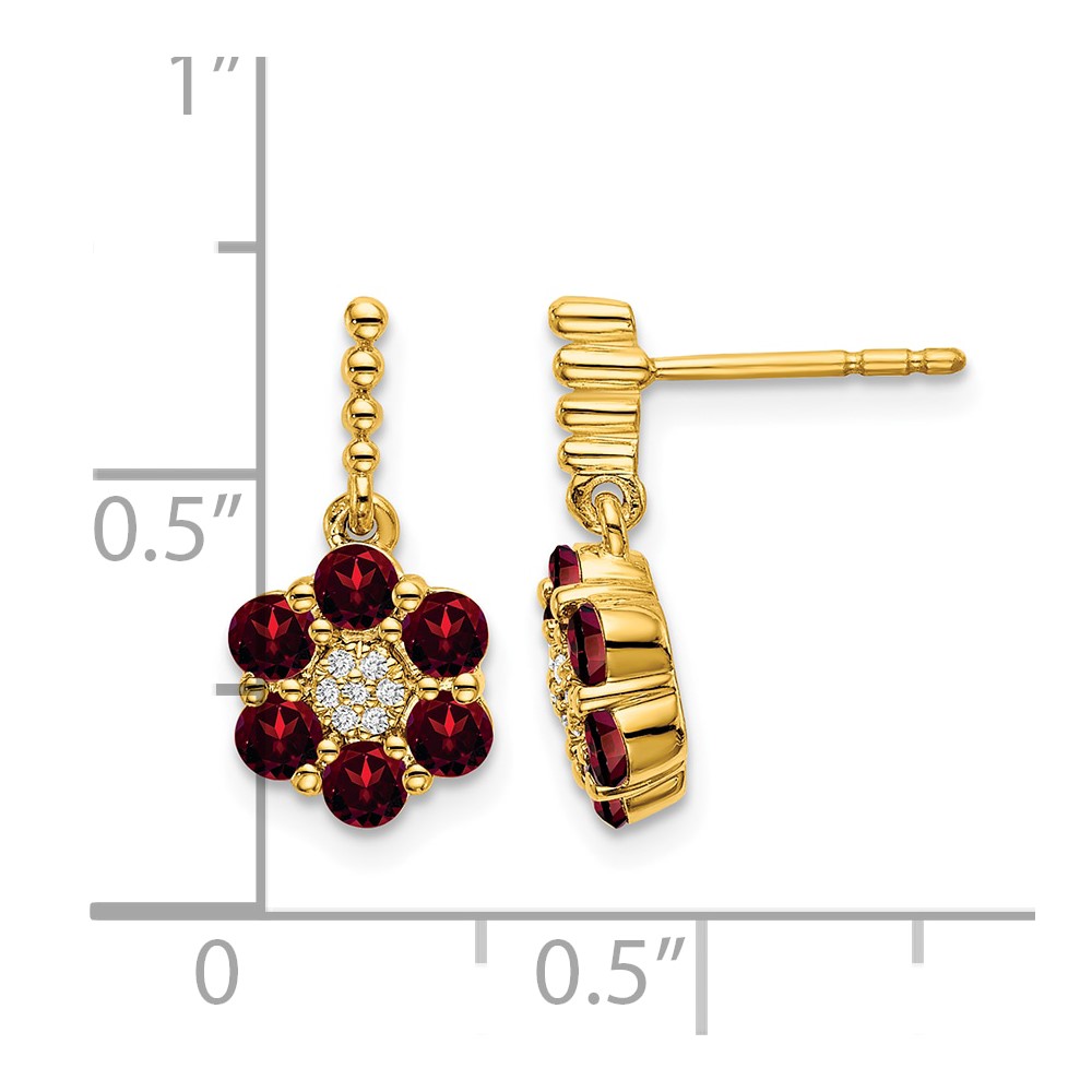 14k Garnet and Diamond Earrings (EM7191-GA-004-YA)