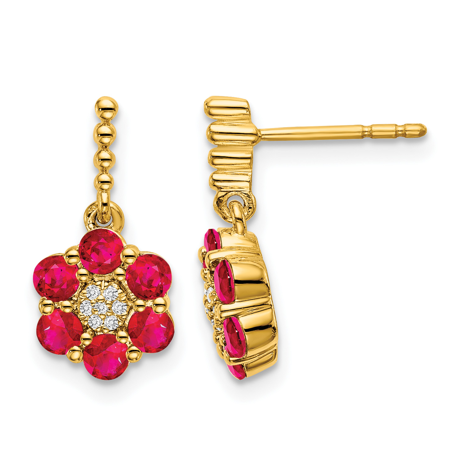 14k Ruby and Diamond Earrings (EM7191-RU-005-YA)