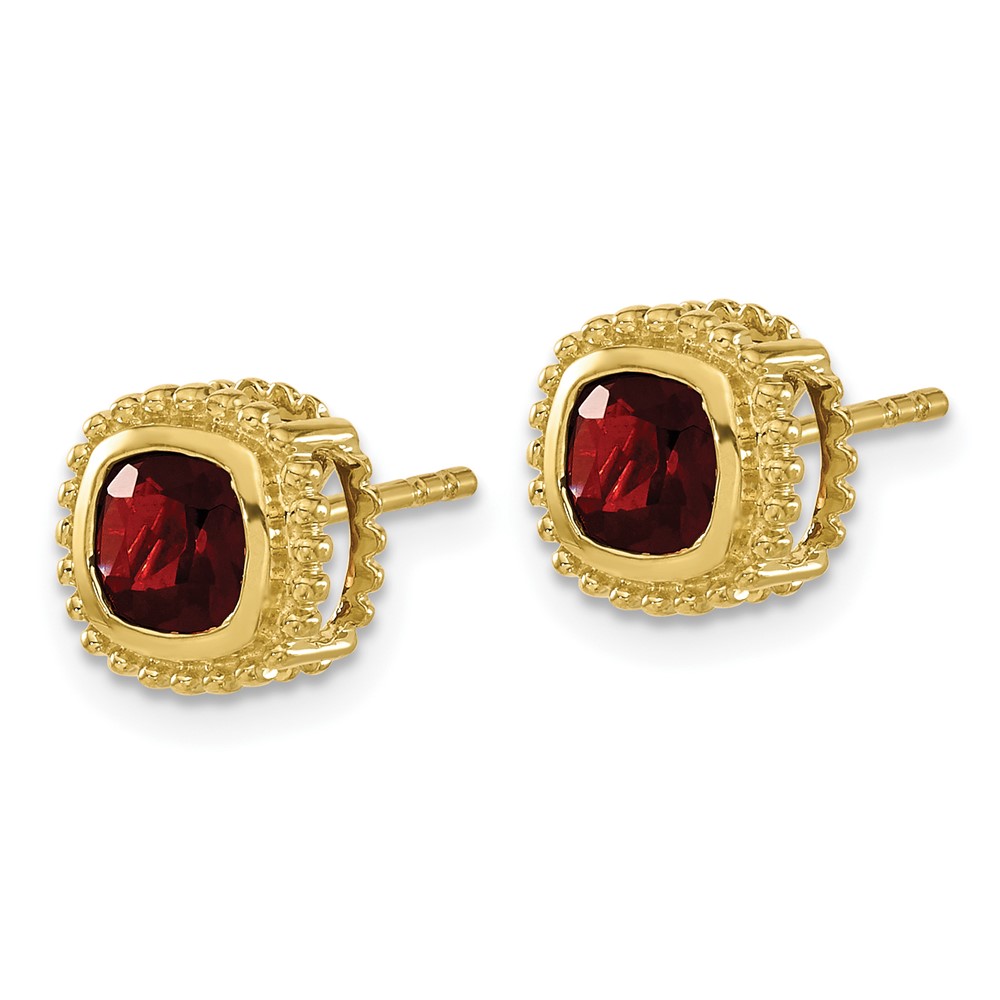 10k Cushion Garnet Earrings (EM7201-GA-1Y)