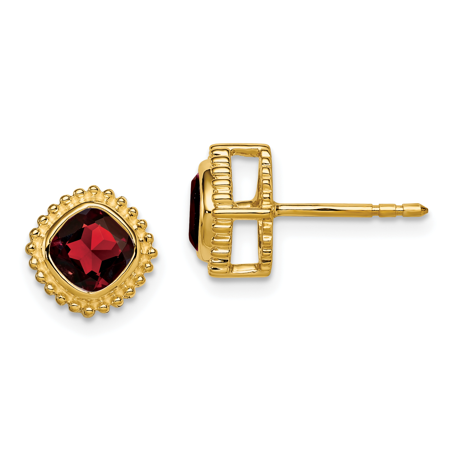 10k Cushion Garnet Earrings (EM7201-GA-1Y)