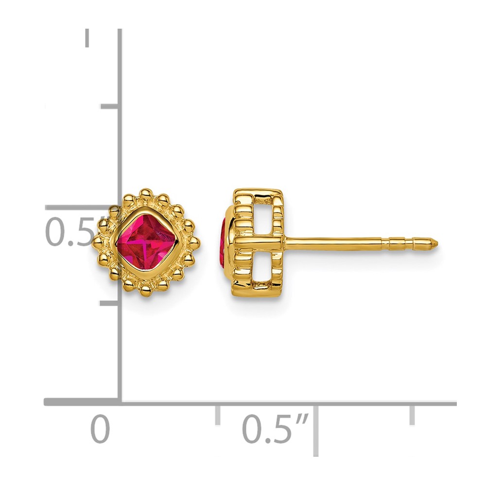 14k Cushion Ruby Earrings (EM7201-RU-Y)