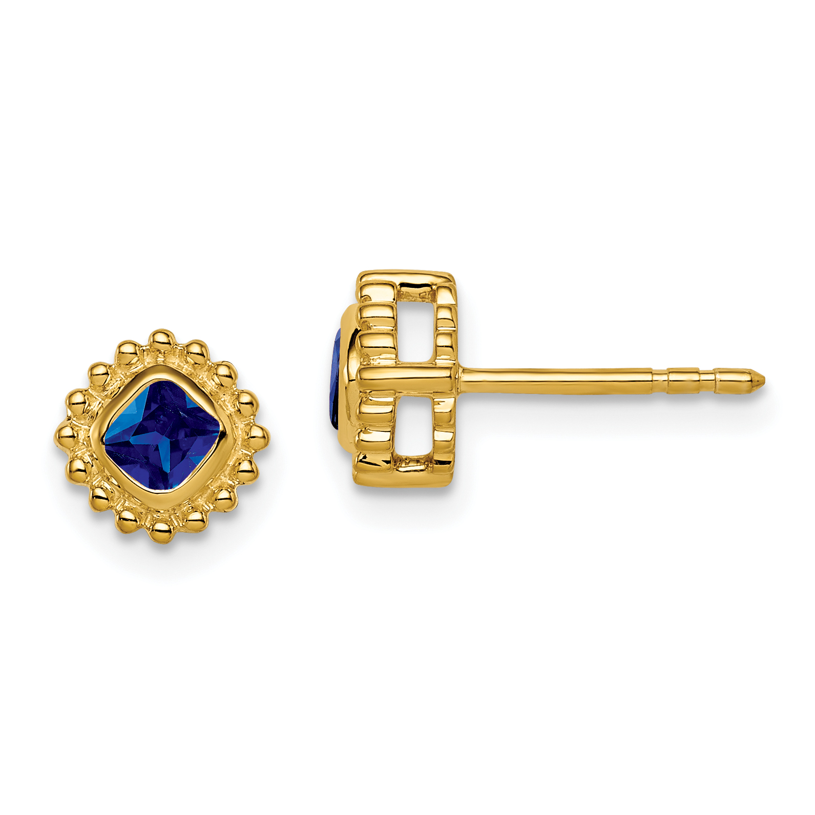 10k Cushion Sapphire Earrings (EM7201-SA-1Y)