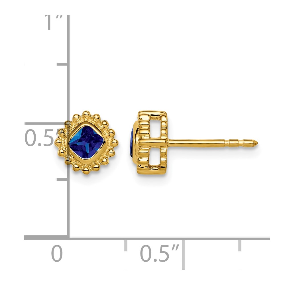 14k Cushion Sapphire Earrings (EM7201-SA-Y)