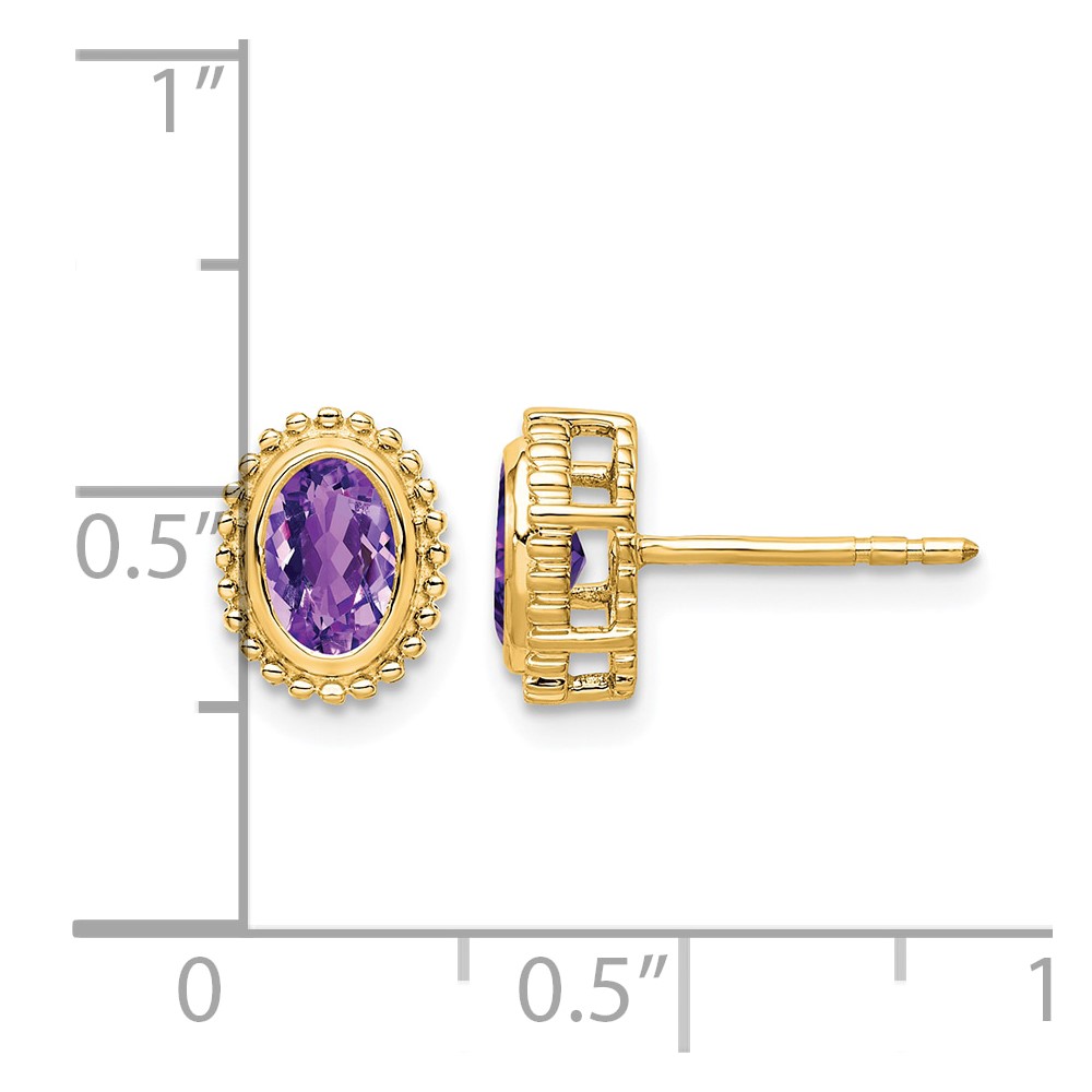 10k Oval Amethyst Post Earrings (EM7202-AM-1Y)