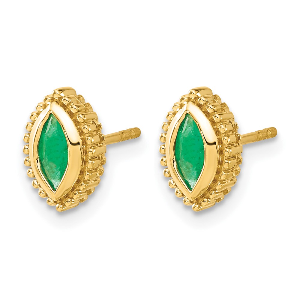 14k Marquise Emerald Post Earrings (EM7204-EM-Y)