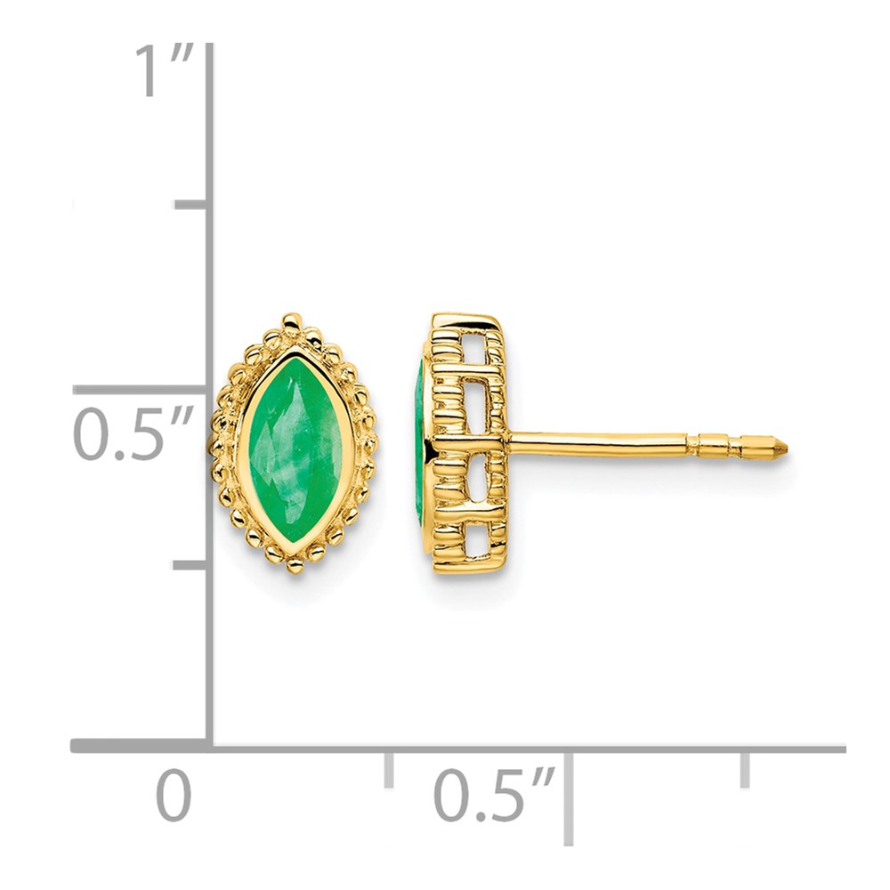 14k Marquise Emerald Post Earrings (EM7204-EM-Y)