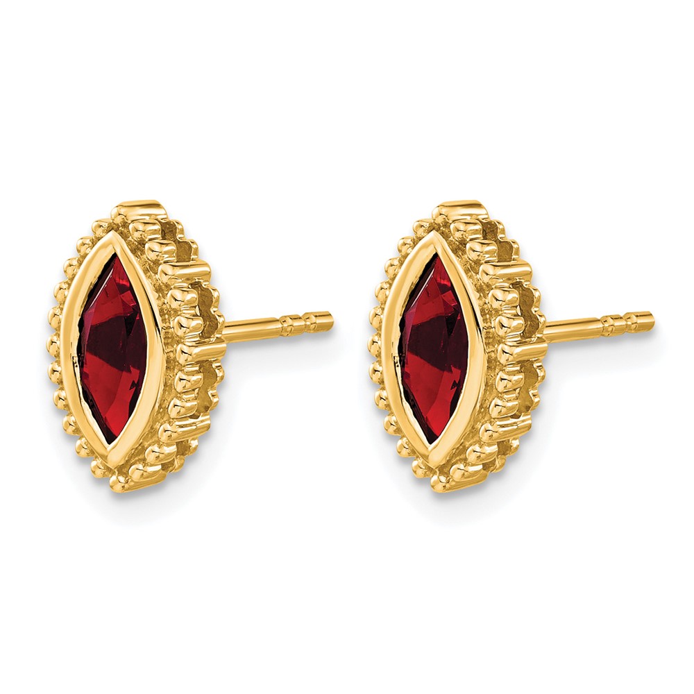 14k Marquise Garnet Post Earrings (EM7204-GA-Y)