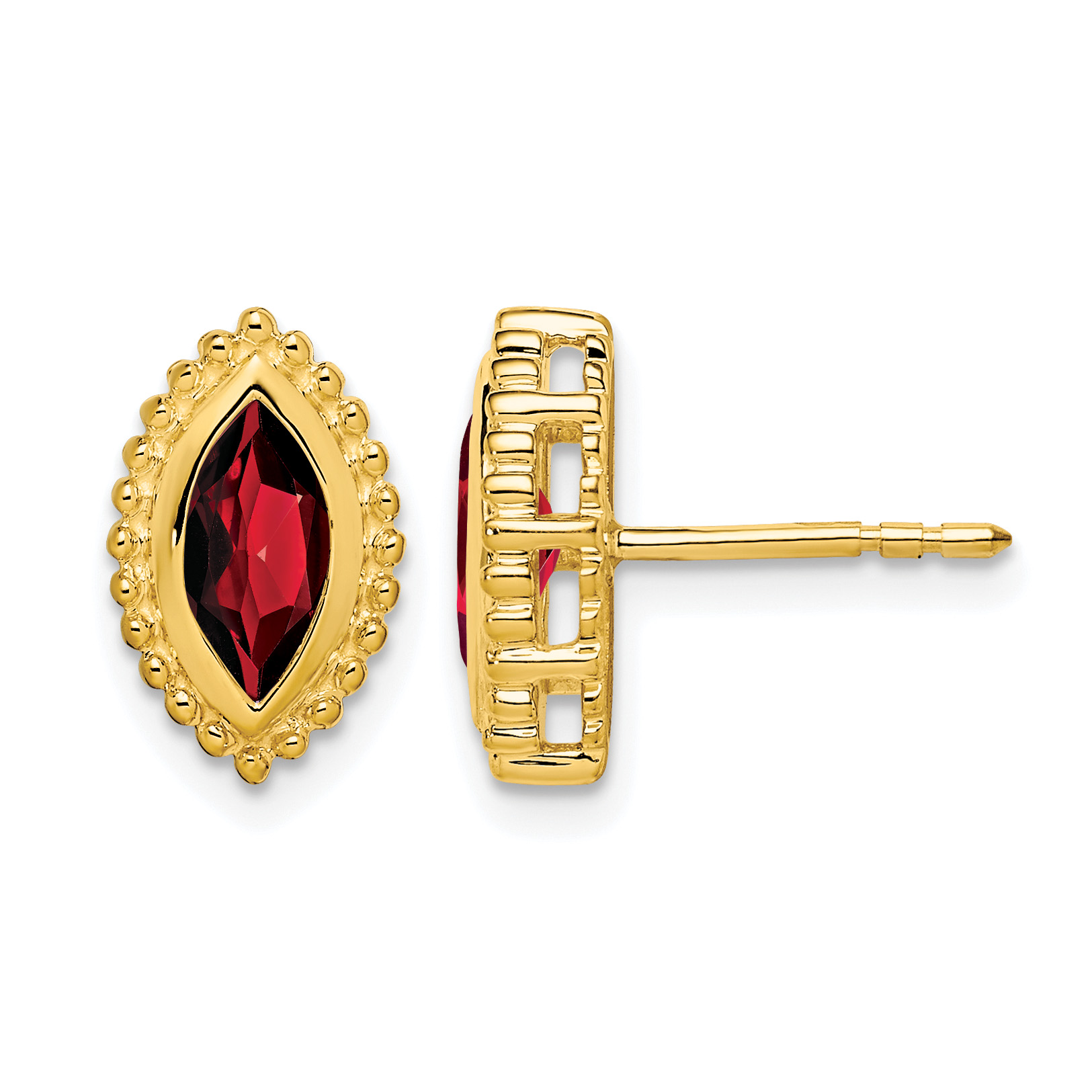 14k Marquise Garnet Post Earrings (EM7204-GA-Y)