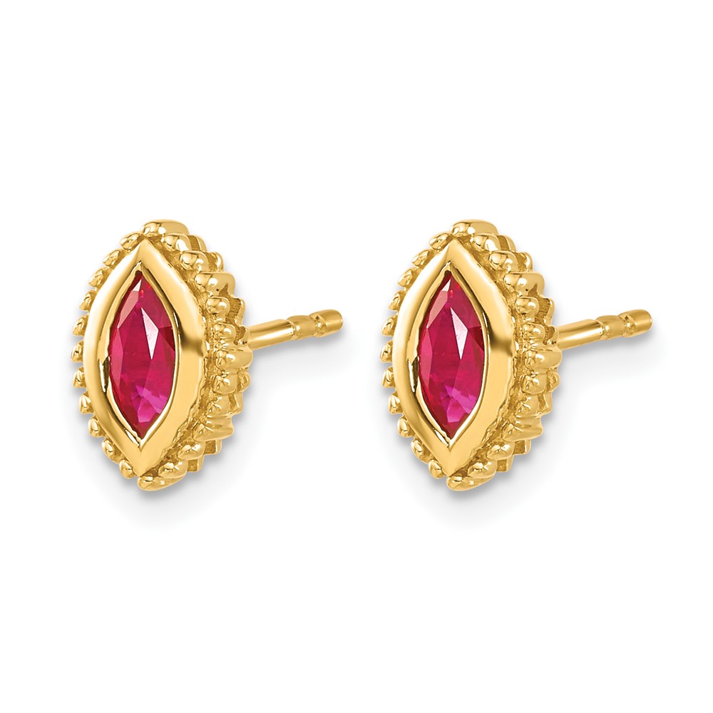 14k Marquise Ruby Post Earrings (EM7204-RU-Y)