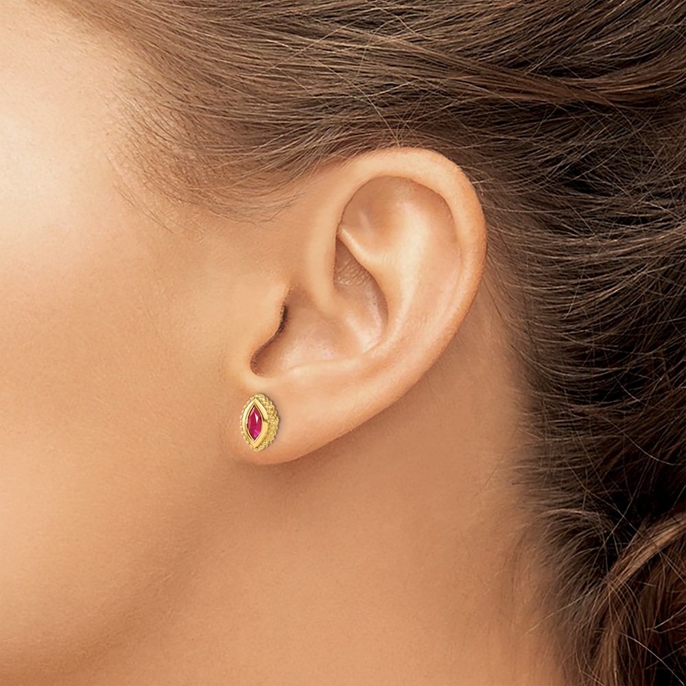 14k Marquise Ruby Post Earrings (EM7204-RU-Y)