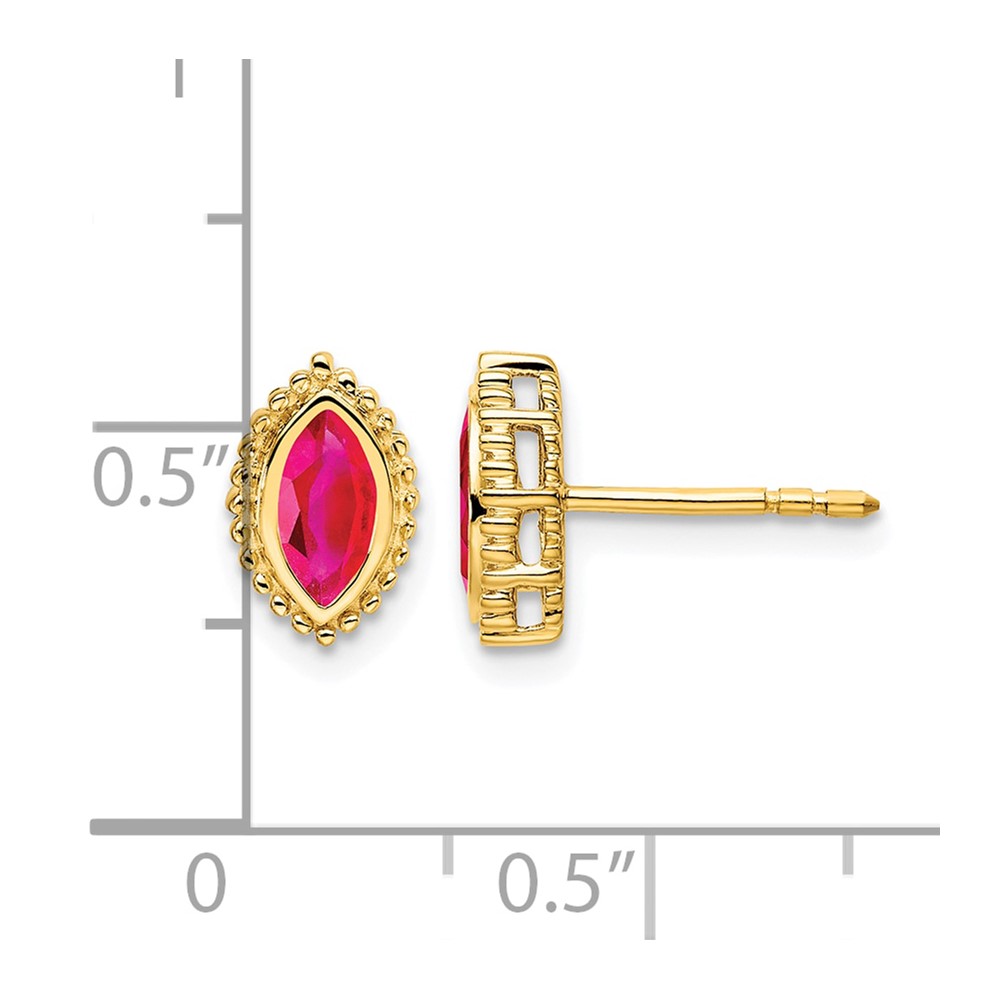 14k Marquise Ruby Post Earrings (EM7204-RU-Y)