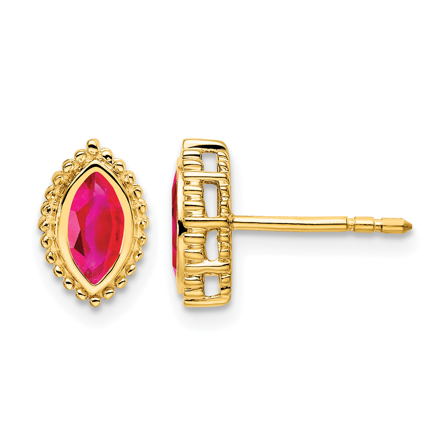 14k Marquise Ruby Post Earrings (EM7204-RU-Y)