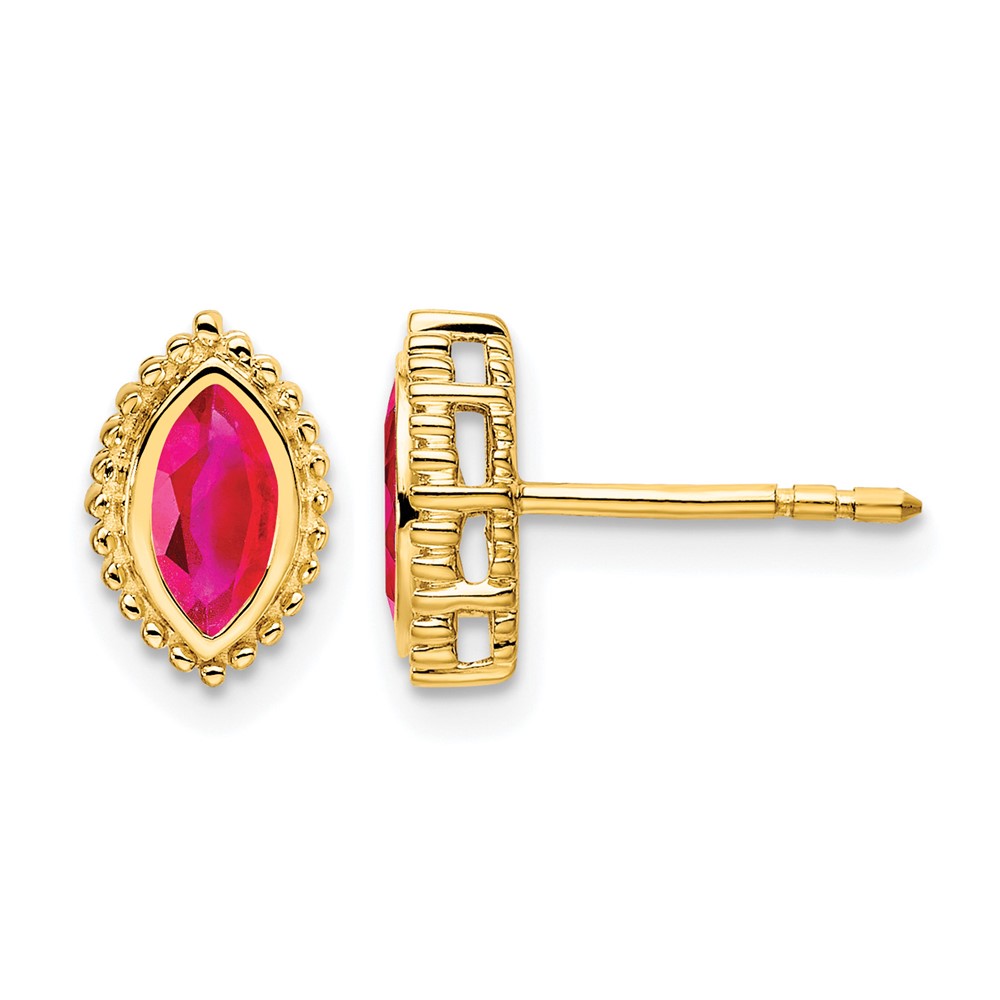 14k Marquise Ruby Post Earrings (EM7204-RU-Y)