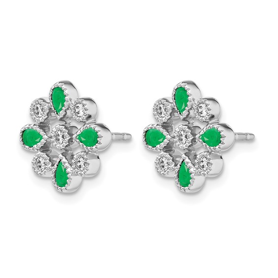 Gemstone & Diamond Post Earrings