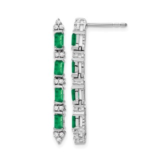 Gemstone & Diamond 4-Stone Dangle Earrings