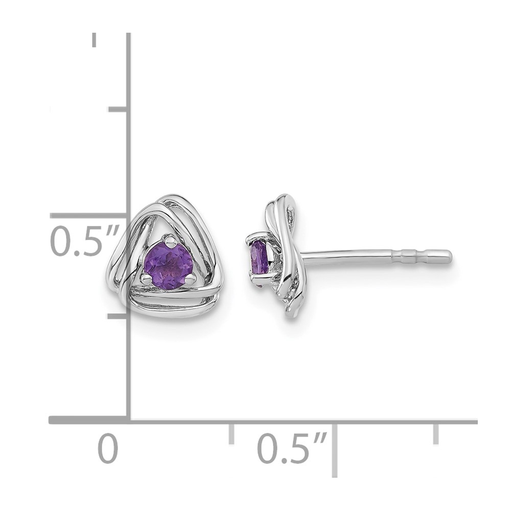14k White Gold Amethyst Post Earrings (EM7395-AM-W)