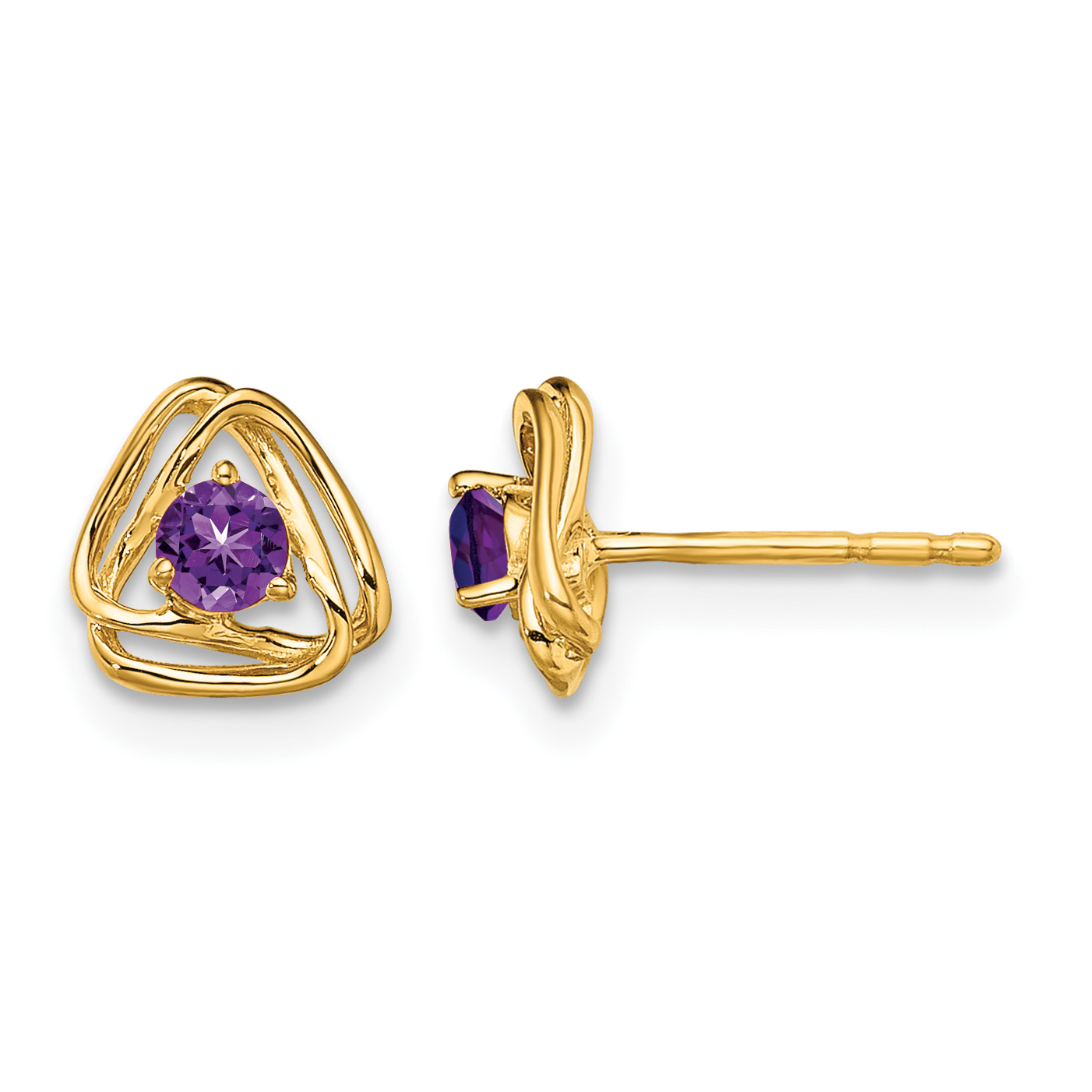 14k Amethyst Post Earrings (EM7395-AM-Y)