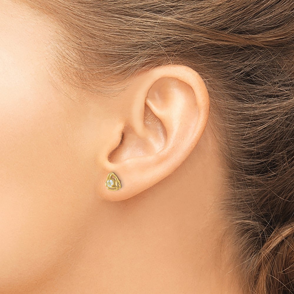 14k Aquamarine Post Earrings (EM7395-AQ-Y)