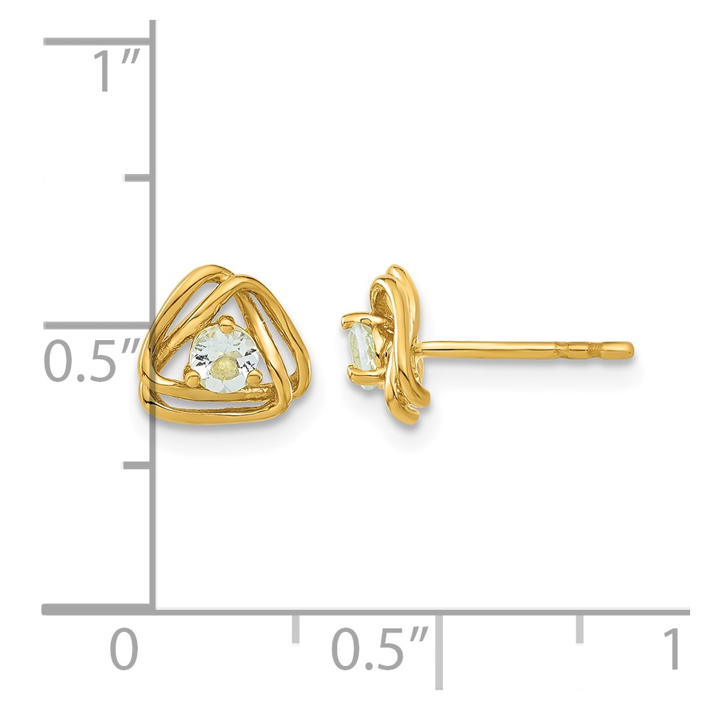 14k Aquamarine Post Earrings (EM7395-AQ-Y)