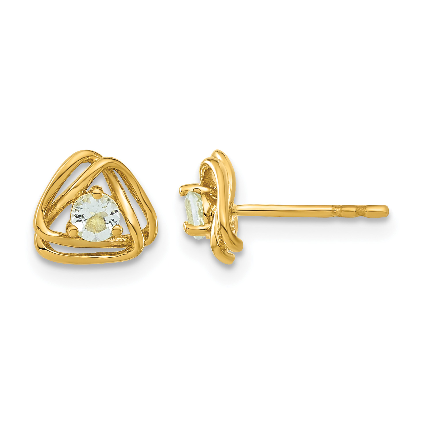 14k Aquamarine Post Earrings (EM7395-AQ-Y)