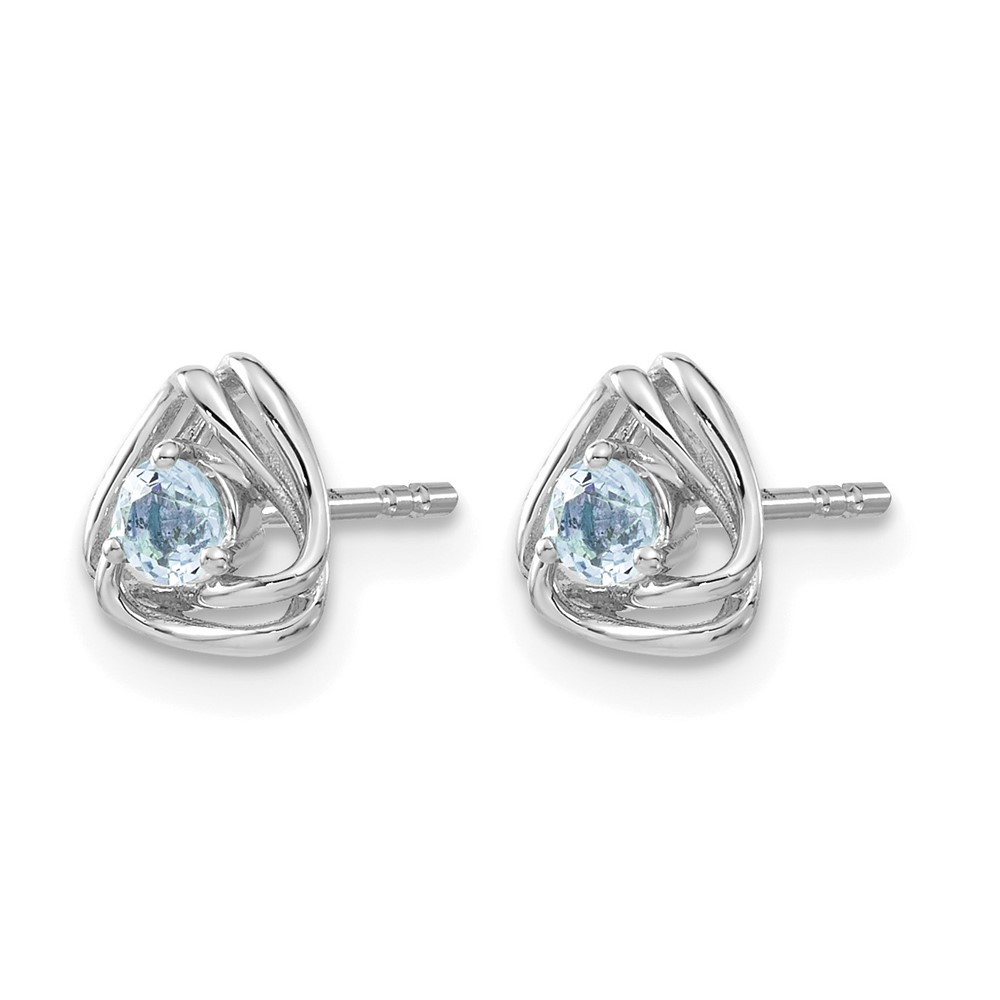 14k White Gold Blue Topaz Post Earrings (EM7395-BT-W)