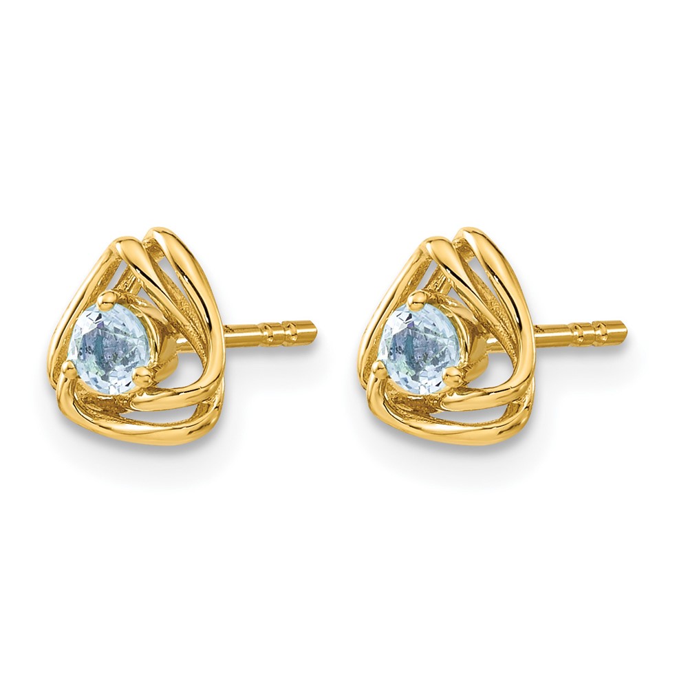 14k Blue Topaz Post Earrings (EM7395-BT-Y)