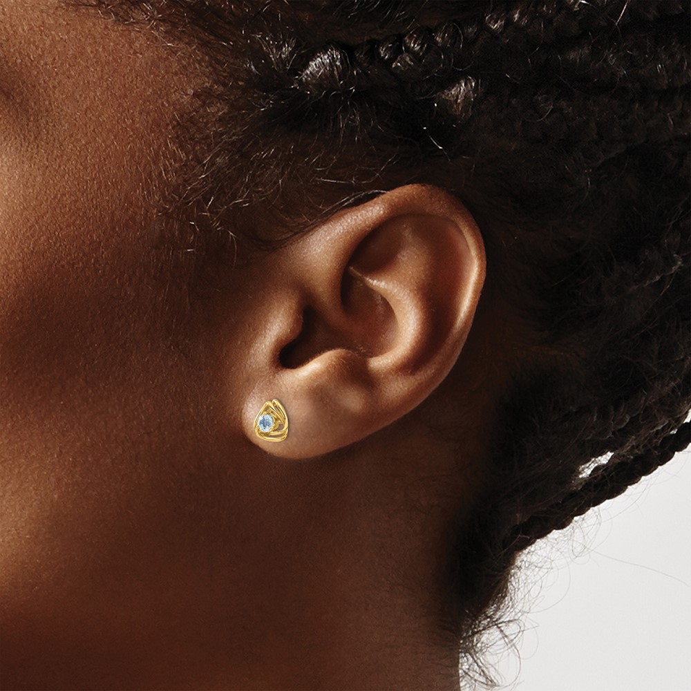 14k Blue Topaz Post Earrings (EM7395-BT-Y)