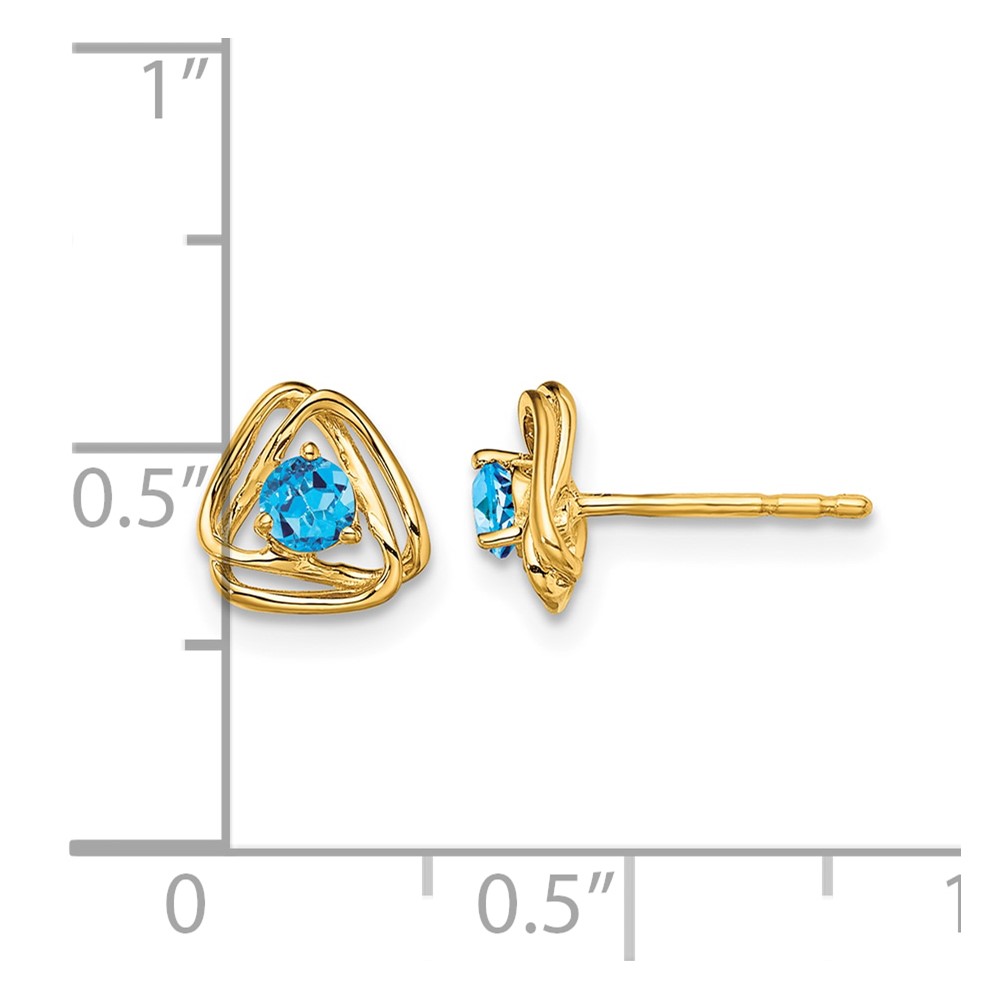 14k Blue Topaz Post Earrings (EM7395-BT-Y)