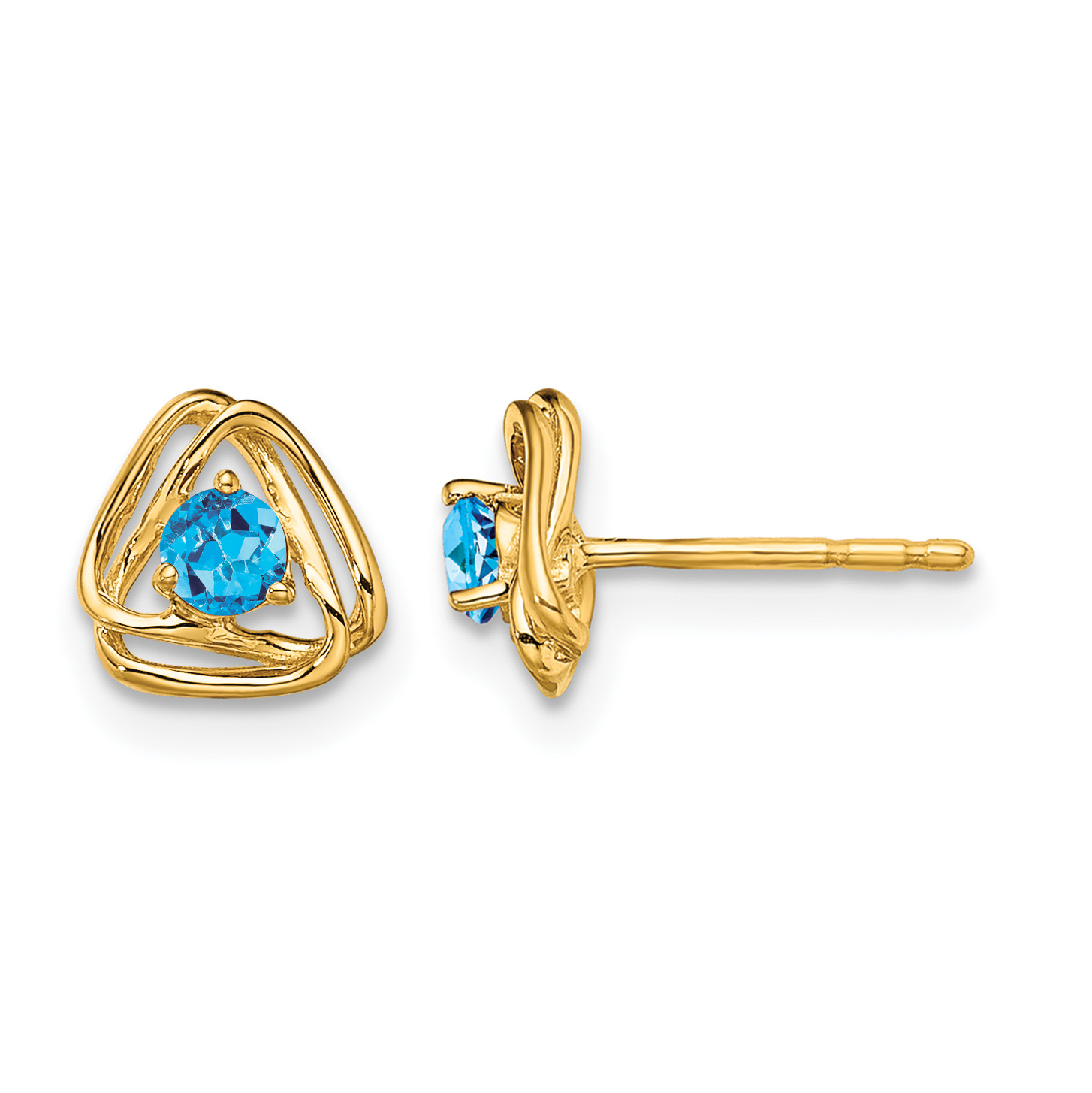 14k Blue Topaz Post Earrings (EM7395-BT-Y)