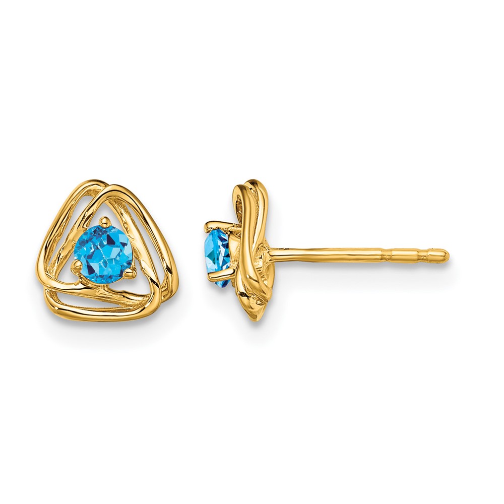 14k Blue Topaz Post Earrings (EM7395-BT-Y)