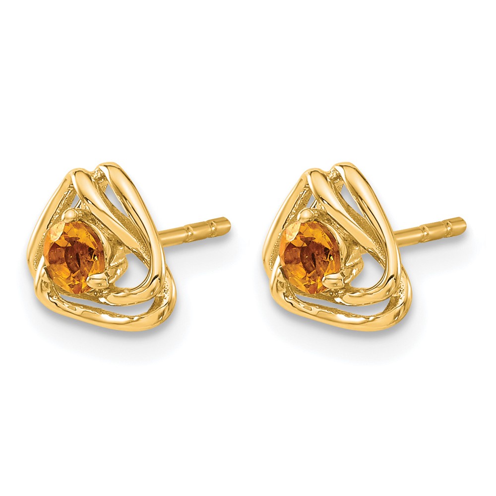 14k Citrine Post Earrings (EM7395-CI-Y)