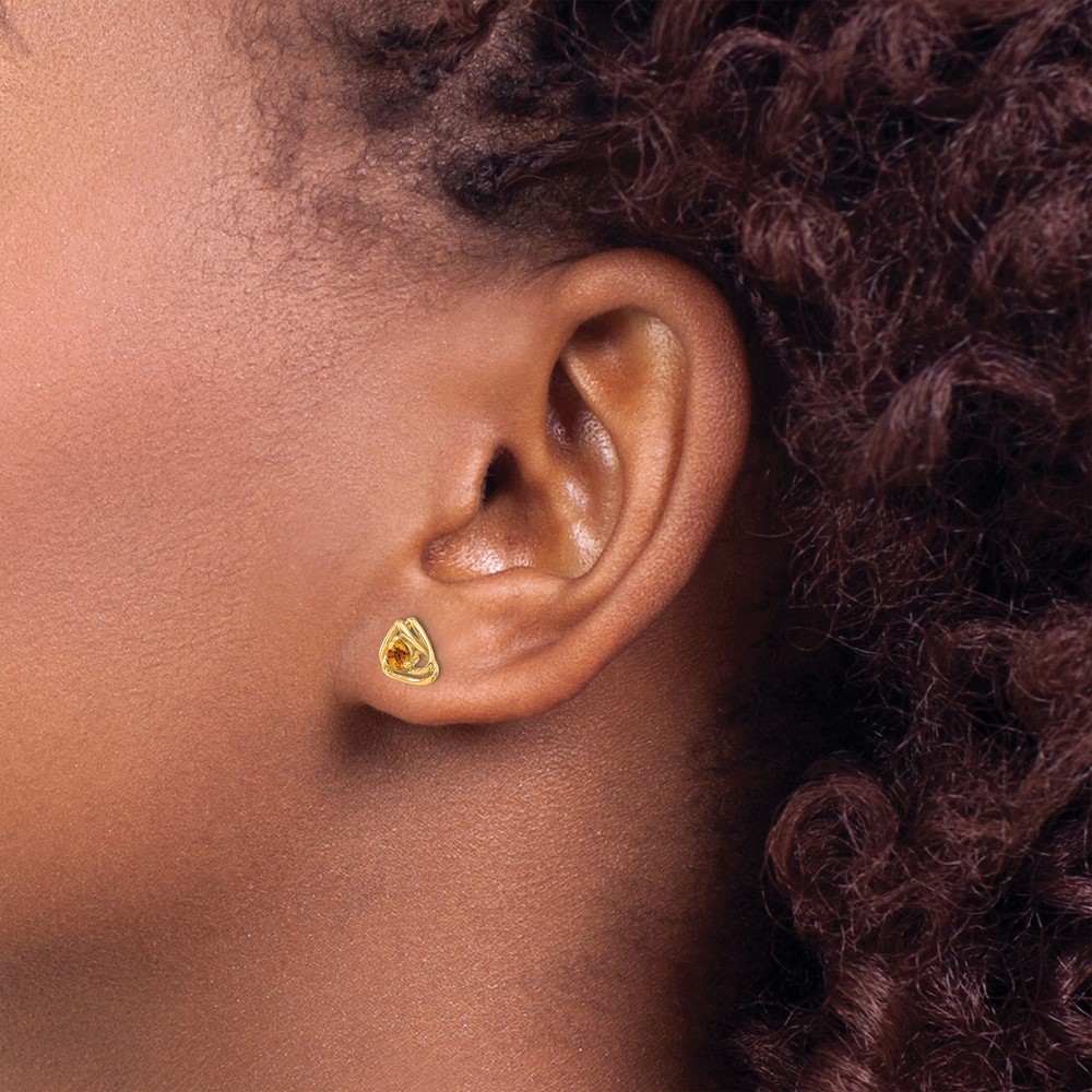 14k Citrine Post Earrings (EM7395-CI-Y)