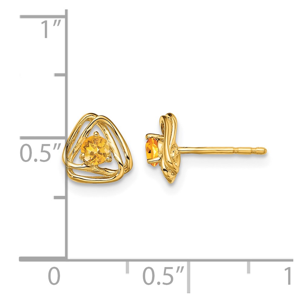 14k Citrine Post Earrings (EM7395-CI-Y)