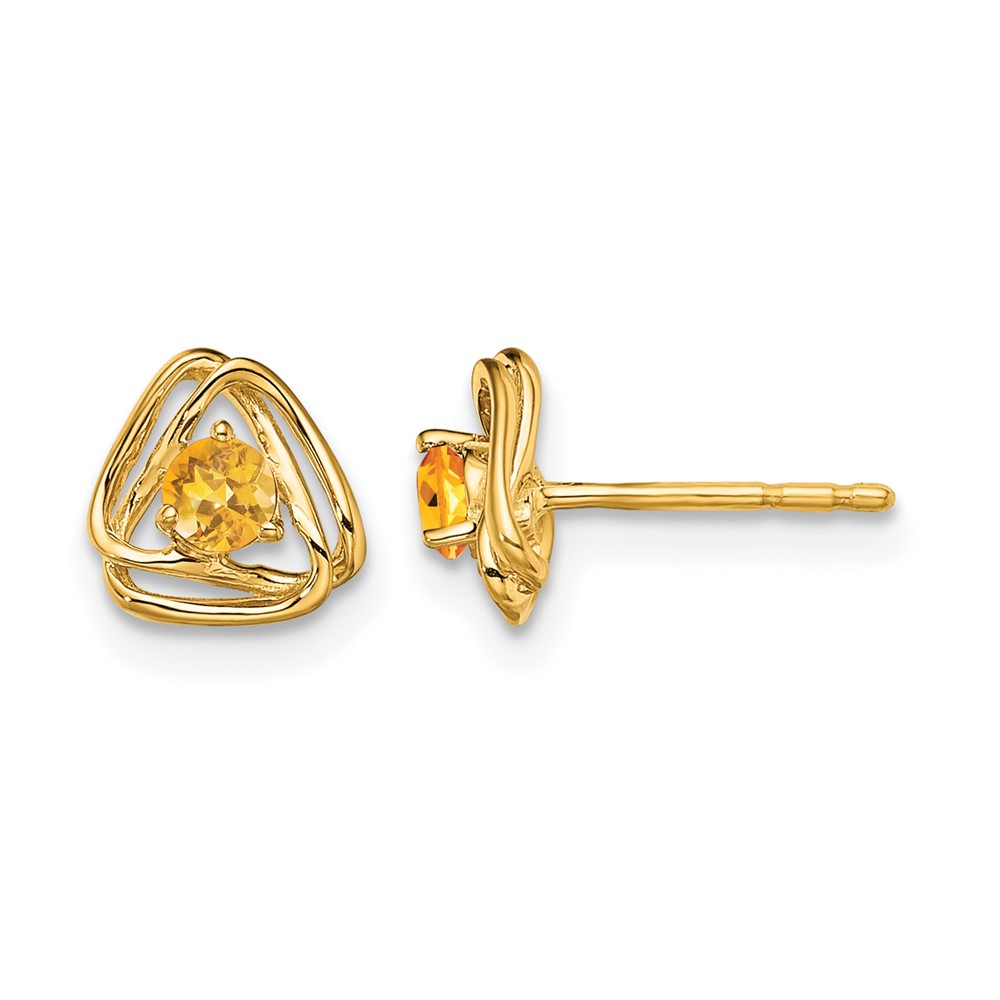 14k Citrine Post Earrings (EM7395-CI-Y)