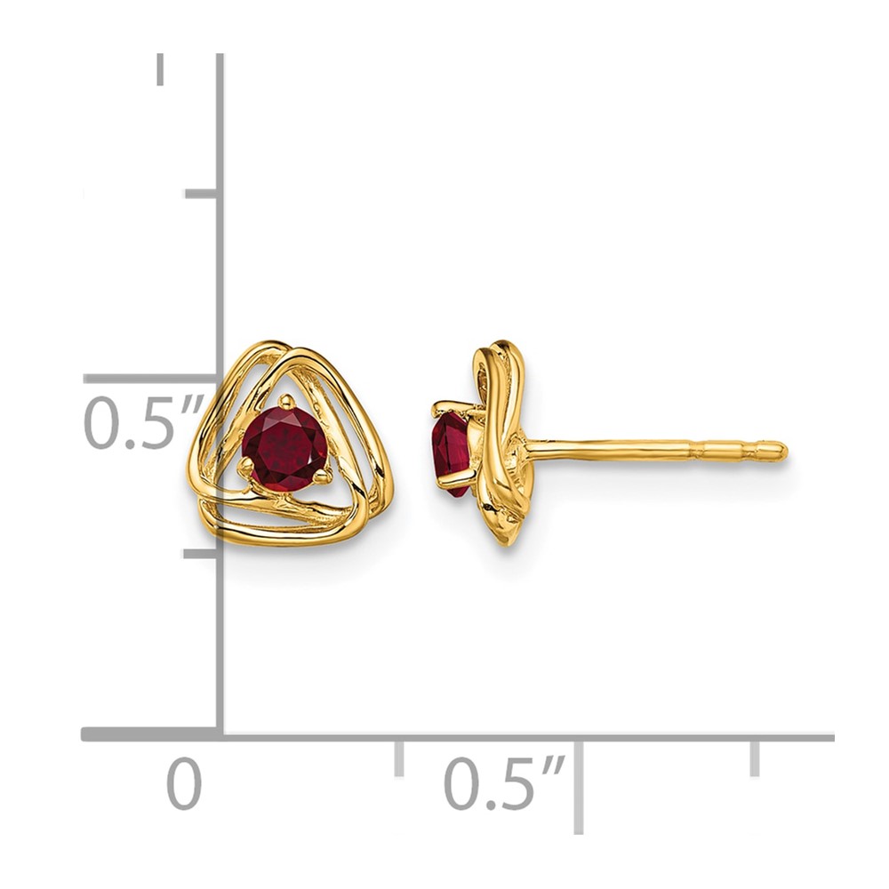 14k Created Ruby Post Earrings (EM7395-CRU-Y)